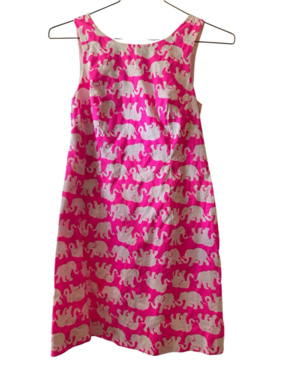 Lilly Pulitzer Delia Shift Dress Tusk In Sun Pink Elephant Print Lined Size 2